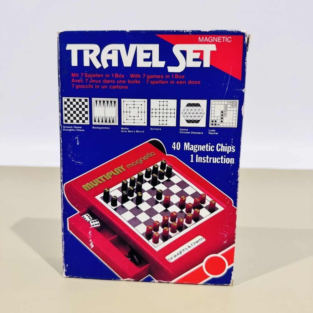 Sealed Vintage Magnetic Travel Game Set - 7‎ Games In 1